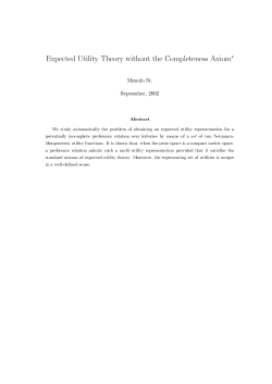 Expected Utility Theory without the Completeness Axiom&lowast;