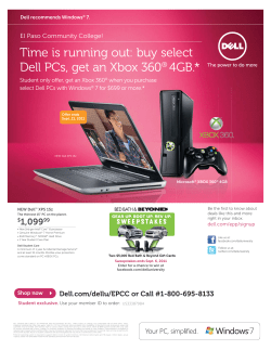 buy select Dell PCs, get an Xbox 360® 4GB.