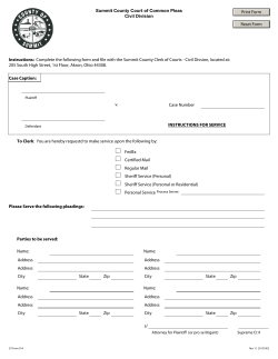 Summit County Court of Common Pleas Civil Division Instructions