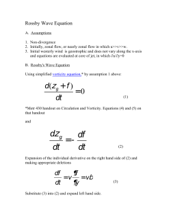 Rossby`s Wave Equation and Constant Absolute Vorticity Trajectories