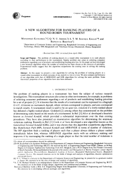 a new algorithm for ranking players of a round-robin