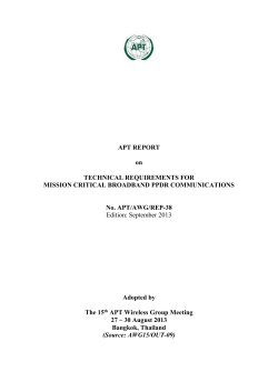 4. System requirements for PPDR multimedia applications