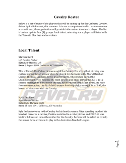 Cavalry Roster - Australian Baseball League