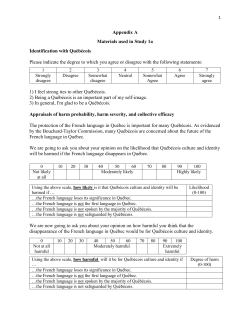 Appendix A Materials used in Study 1a Identification with Qu&eacute;b&eacute;cois