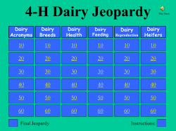 4-H Dairy Jeopardy