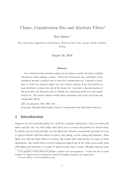 Choice, Consideration Sets and Attribute Filters