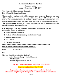 LSD Summer Camp Registration Packet