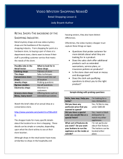 Lesson 6-Retail Shopping