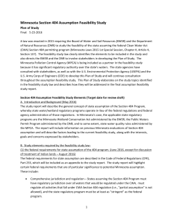 Minnesota Section 404 Assumption Feasibility Study
