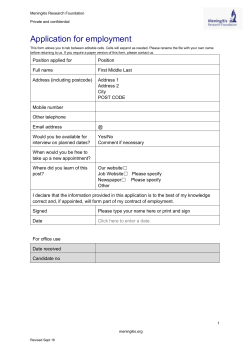 Application for employment