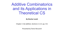 Additive Combinatorics and its Applications in Theoretical CS