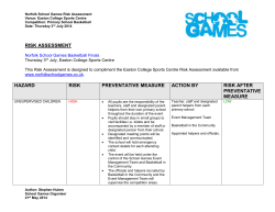 risk assessment - Norfolk School Games