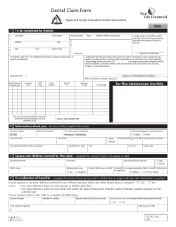 Dental Claim Form - Ryerson University