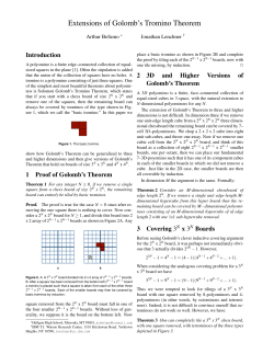 Extensions of Golomb`s Tromino Theorem