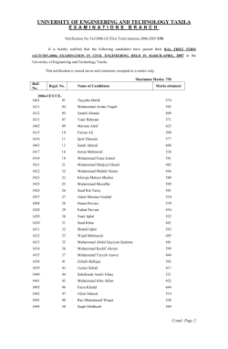 B.Sc. FIRST TERM (AUTUMN-2006) EXAMINATION IN