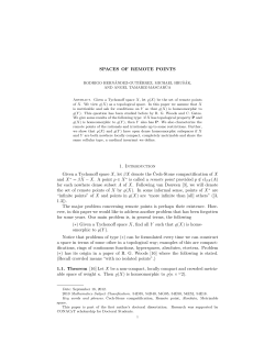 SPACES OF REMOTE POINTS 1. Introduction Given a Tychonoff