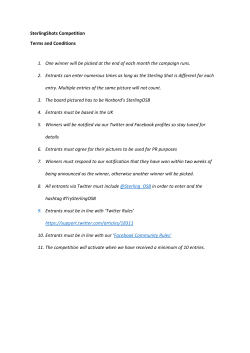 SterlingShots Competition Terms and Conditions 1. One winner will