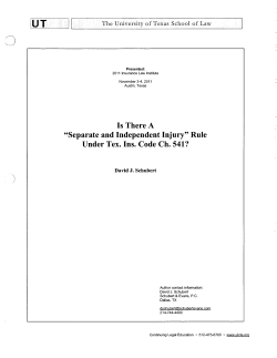 Is There A "Separate and Independent Injury" Rule