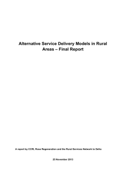 Alternative Service Delivery Models in Rural Areas