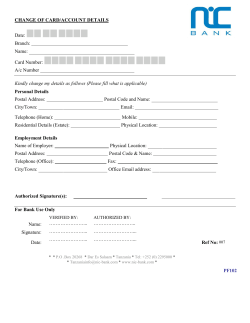 CHANGE OF CARD/ACCOUNT DETAILS Date