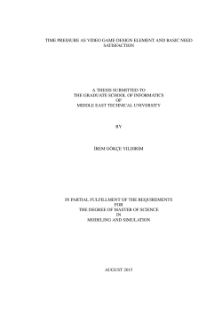 time pressure as video game design element and basic need