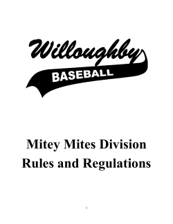 Mitey Mites Division Rules and Regulations