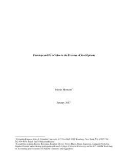 Earnings and Firm Value in the Presence of Real Options