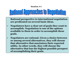 Rational perspective to international negotiation are