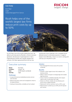 Ricoh helps one of the world`s largest law firms reduce print costs by