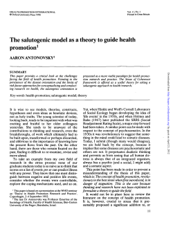 The salutogenic model as a theory to guide health promotion1