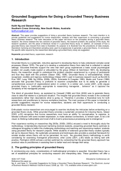 Grounded Suggestions for Doing a Grounded Theory Business