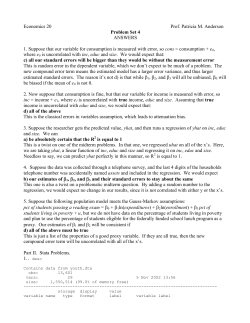 Economics 20 Prof. Patricia M. Anderson Problem Set 4 ANSWERS