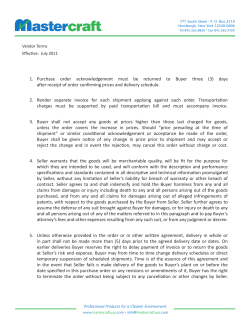 Purchase order acknowledgement must be returned to Buyer three