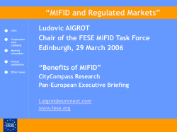 “MiFID and Regulated Markets”