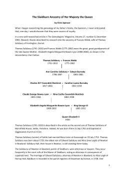 Slaidburn Ancestry of Her Majesty the Queen