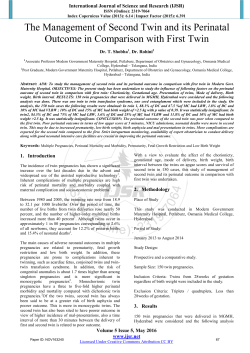 The Management of Second Twin and its Perinatal Outcome in