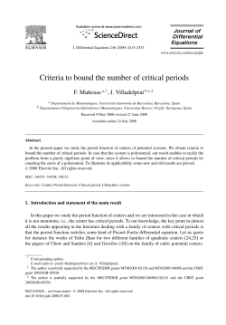 Criteria to bound the number of critical periods