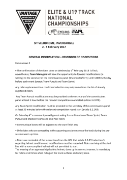 General Information - Elite Track Nationals