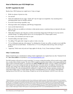 How to Maximize your hCG Weight Loss