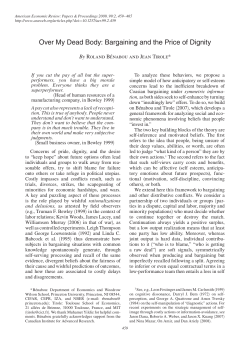 Over My Dead Body: Bargaining and the Price of Dignity