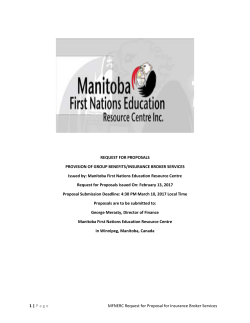 Proponent Covenant - Manitoba First Nations Education Resource