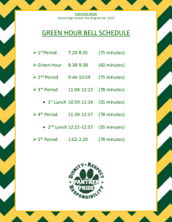green hour bell schedule - Peoria Unified School District
