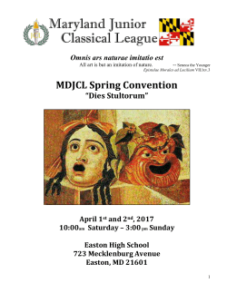 MDJCL Spring Convention - Maryland Junior Classical League