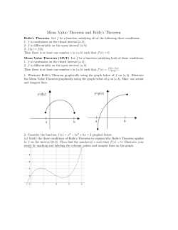 Mean Value Theorem and Rolle`s Theorem