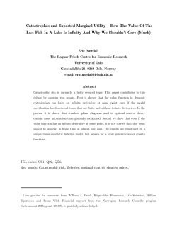 Revisiting Catastrophes and Marginal Utility – How the Value of the