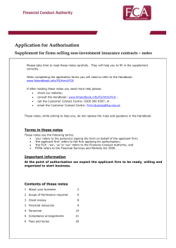 Application for Authorisation