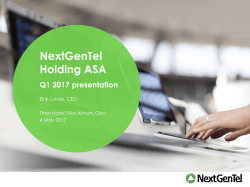 Q1 2017 market presentation