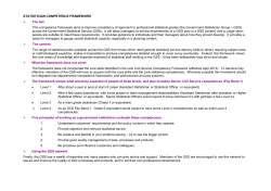 STATISTICIAN COMPETENCE FRAMEWORK