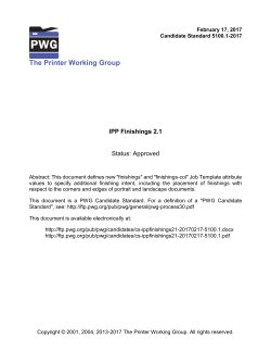 IPP Finishings 2.1 - Printer Working Group