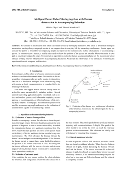 Intelligent Escort Robot Moving together with Human